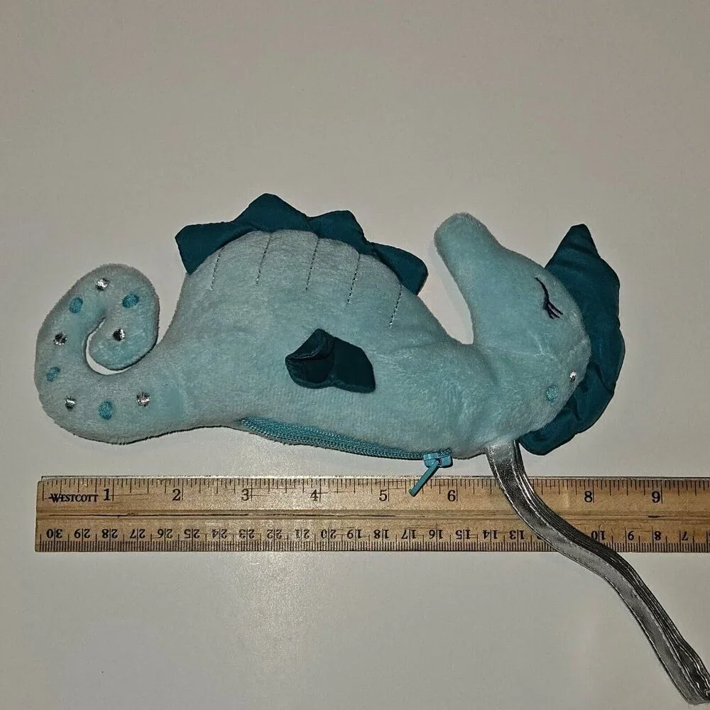 Gymboree Seaside Stroll Blue Seahorse Plush Wristlet Coin Purse Stuffed Toy